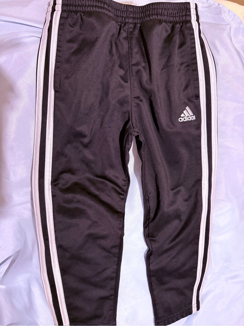 adidas Black Joggers with White Side Stripes